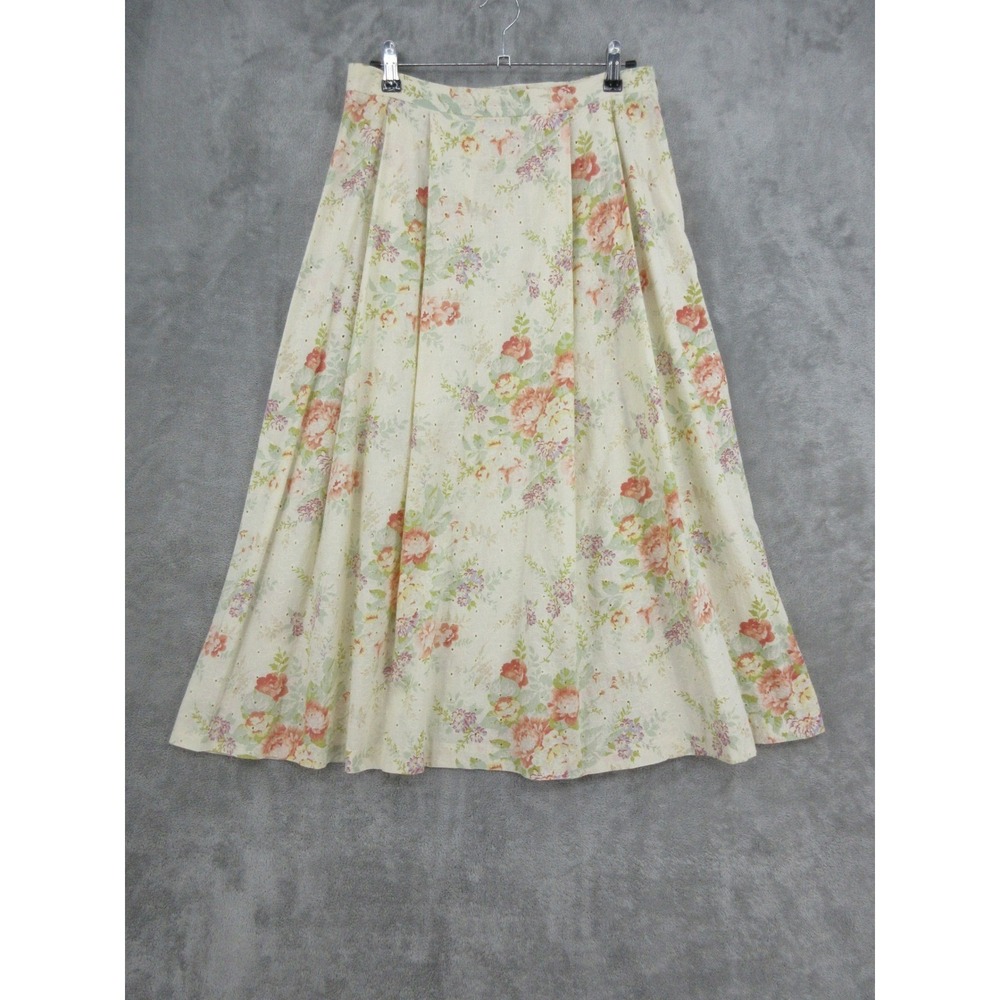 Coldwater Creek Skirt Womens Medium Eyelet Lace Floral Romantic Cottage Prairie